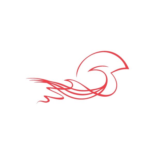 Racing wall decal with red number 5 graphic and speed lines