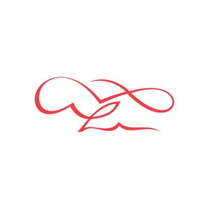 Red racing graphic wall decal with swooping pinstripe-style lines