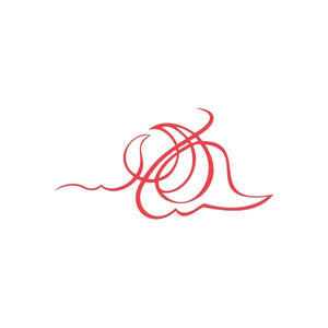 Racing pinstripe wall decal featuring red swirl graphic
