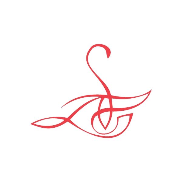 Red racing graphic vinyl wall decal with stylized flame and swoosh