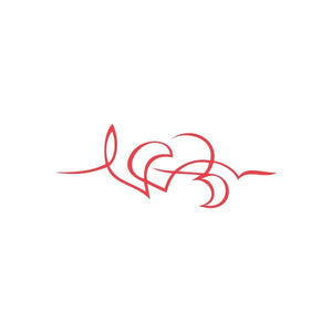 Red racing pinstripe graphic wall decal with swirl and streak lines