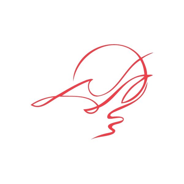 Red racing pinstripe car wall decal with swoosh and flame-like curves