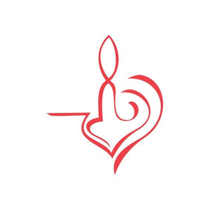Red racing heart flame vinyl wall decal