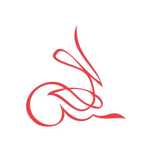 Red racing pinstripe vinyl decal graphic with swooping swirl lines