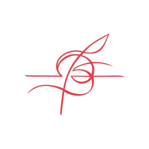 Red racing graphic vinyl wall decal with stylized head and swoosh lines