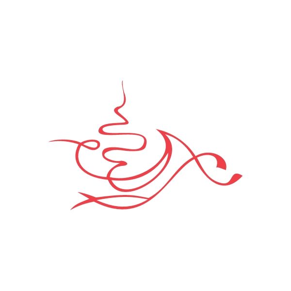 Red racing flame swirl wall decal vinyl