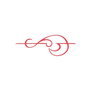 Racing pinstripe wall decal with red swirl graphic