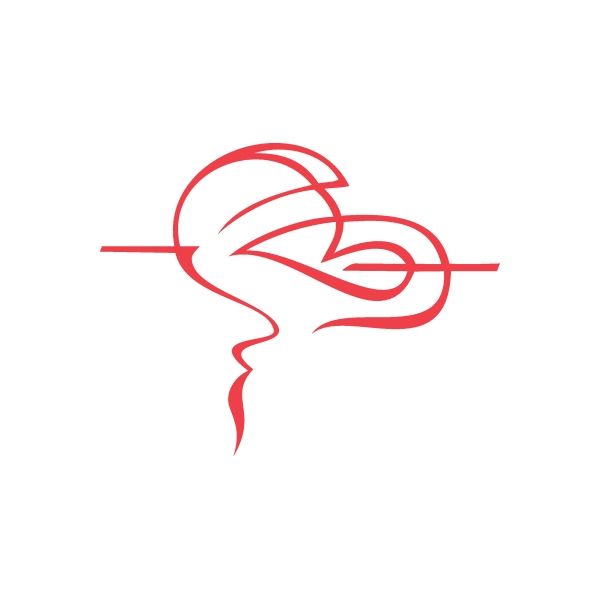 Racing pinstripe wall decal with red swoosh graphic
