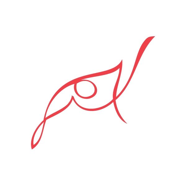 Red racing pinstripe vinyl decal with swoosh and oval motif