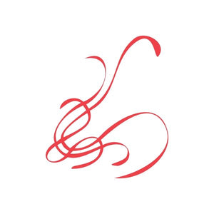 Red racing swirl wall decal with pinstripe lines