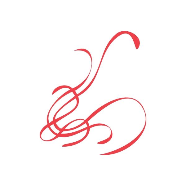 Red racing swirl wall decal with pinstripe lines