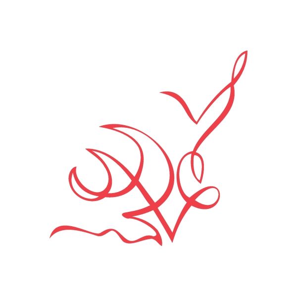 Red racing graphic wall decal with pinstripe swooshes