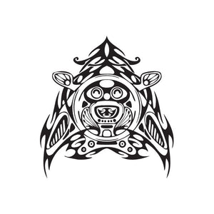 Racing graphic wall decal with black-and-white racing helmet and flame design