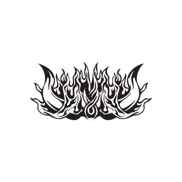 Racing graphic wall decal with black flame design