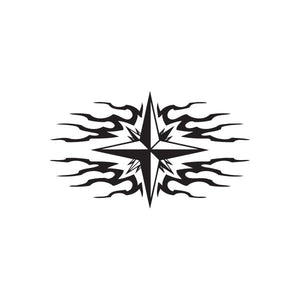 Racing star car wall decal with black flame graphics