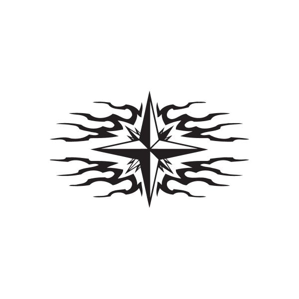 Racing star car wall decal with black flame graphics