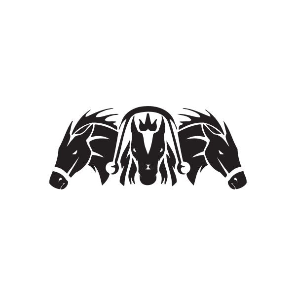 Racing vinyl wall decal with black animal head and flame graphic