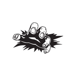 Racing car vinyl wall decal, black silhouette with three cars