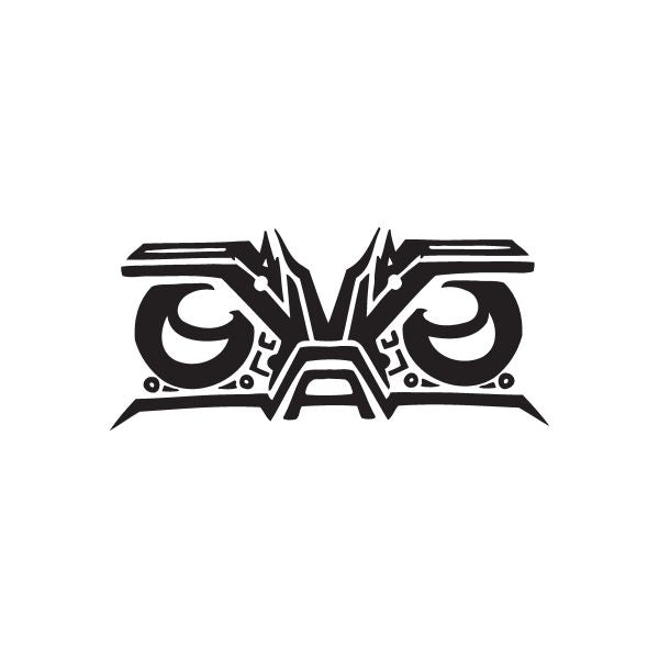 Black racing graphic wall decal with stylized V-shaped emblem and wing-like lines