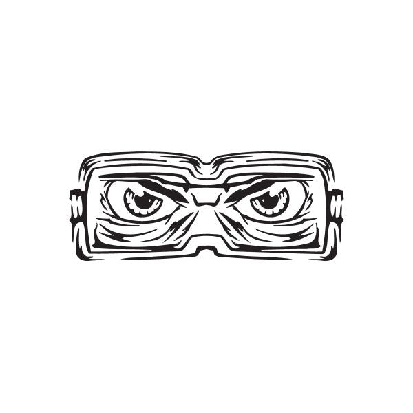 Racing graphic vinyl wall decal with stylized racing eyes and speed lines