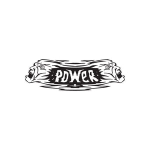 Racing driver vinyl wall decal with black banner and two stylized car faces
