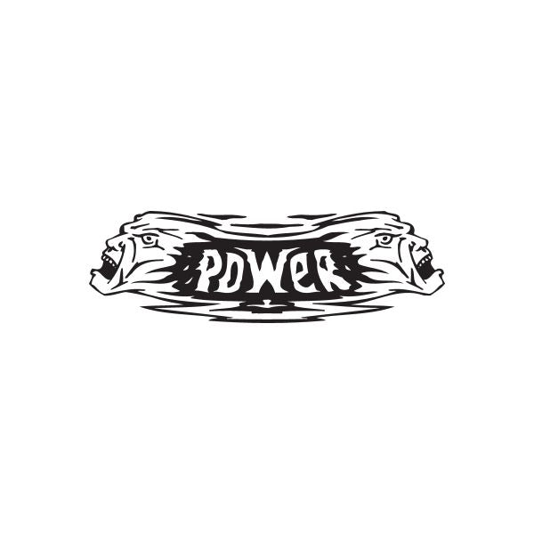 Racing driver vinyl wall decal with black banner and two stylized car faces