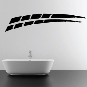 Racing vehicle pinstripe vinyl decal, black speed stripes