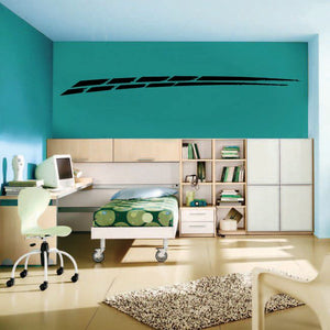 Racing pinstripe vinyl decal with bold black stripe design
