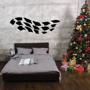 Black racing vehicle pinstripe vinyl decal with sweeping arrow chevrons