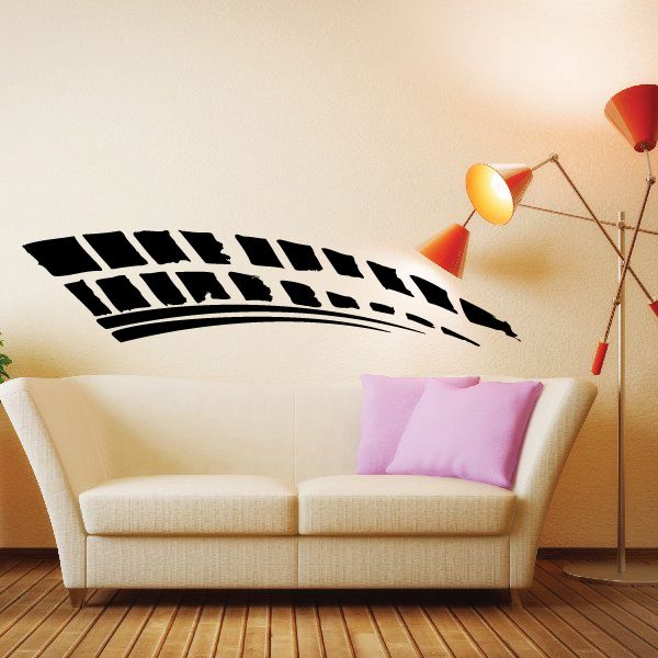 Black racing vehicle pinstripe vinyl decal with checkered speed lines