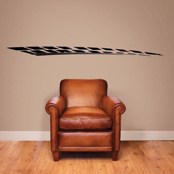 Racing pinstripe vinyl decal, black and white checkered stripe
