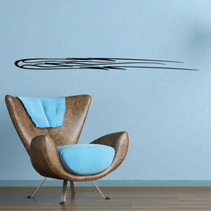 Racing pinstripe vinyl decal with black curved racing stripes