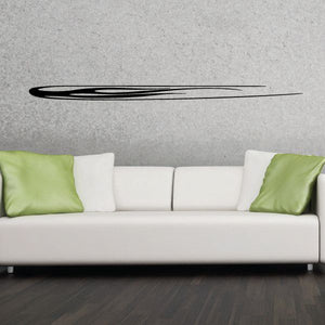 Racing vehicle pinstripe vinyl decal with long black swoosh stripe