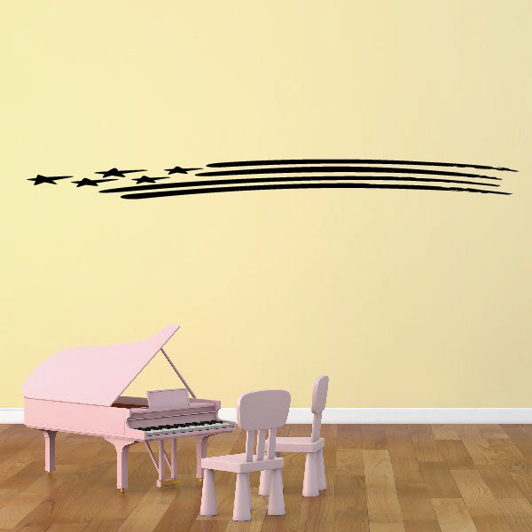 Racing pinstripe vinyl decal with arrow, black stripe for wall or car