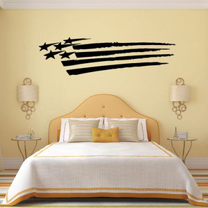 Racing vehicle pinstripe vinyl decal with black stars and three long stripe lines
