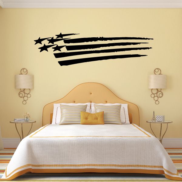 Racing vehicle pinstripe vinyl decal with black stars and three long stripe lines