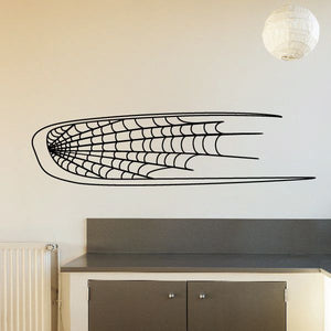 Racing wing pinstripe vinyl decal, black grid lines