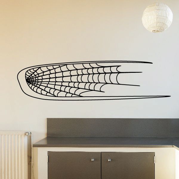 Racing wing pinstripe vinyl decal, black grid lines
