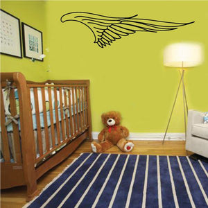Wing pinstripe vinyl decal with dark feather lines