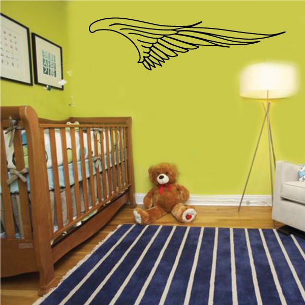Wing pinstripe vinyl decal with dark feather lines