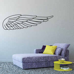 Racing vehicle pinstripe vinyl decal with winged feather graphic, black outline