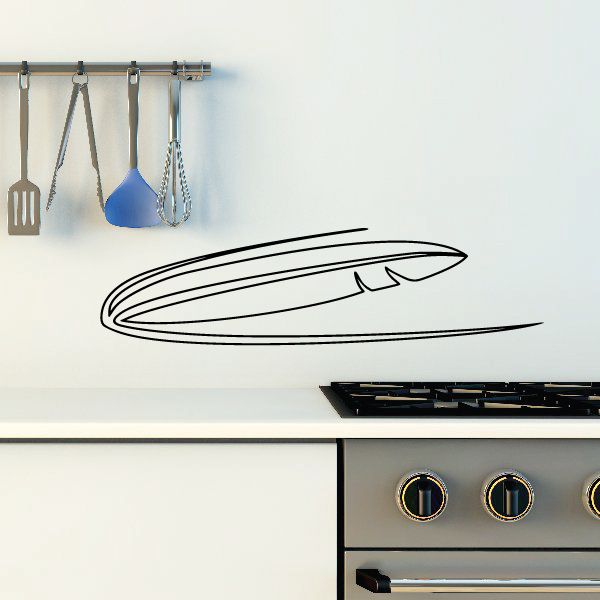 Racing vehicle pinstripe vinyl decal with sleek side swoosh and stripe outline