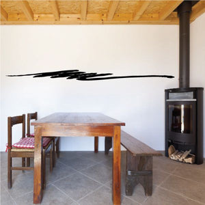 Black racing pinstripe vinyl decal with sweeping stripe design