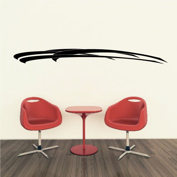 Racing vehicle pinstripe vinyl decal with black stripe graphic
