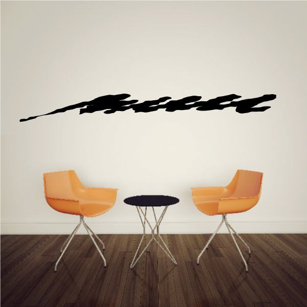 Racing pinstripe vinyl decal with black flame-like stripes