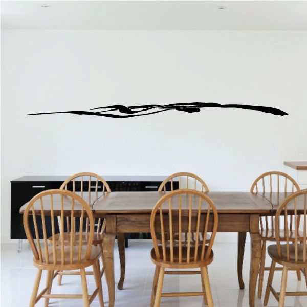 Racing vehicle pinstripe vinyl decal, black swoosh stripe design