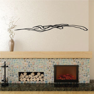 Racing vehicle pinstripe vinyl decal with black flame-style stripes, long wall graphic