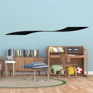 Racing pinstripe vinyl decal with black swoosh stripe