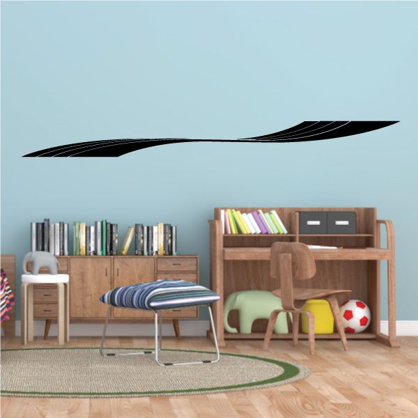 Racing pinstripe vinyl decal with black swoosh stripe