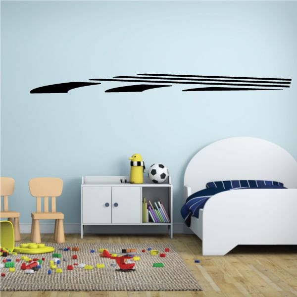 Racing pinstripe vinyl decal with parallel black speed stripes